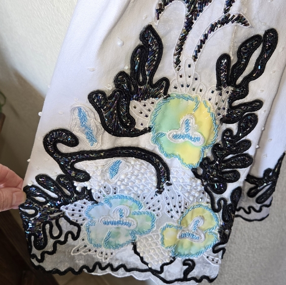 Beaded Boston Proper Pants Sz 4, 15" Waist 31" Inseam. - Picture 13 of 14